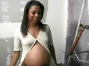 Pregnant ebony sucks black cock